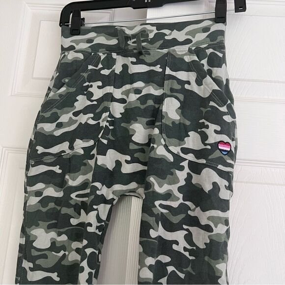 Spiritual Gangster Camo Cotton Blend Harem Sweatpants Green S / 10 NEW - Picture 2 of 7